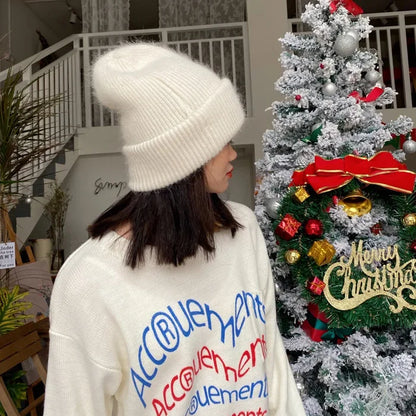 Bonnet tricoté chaud pour femme