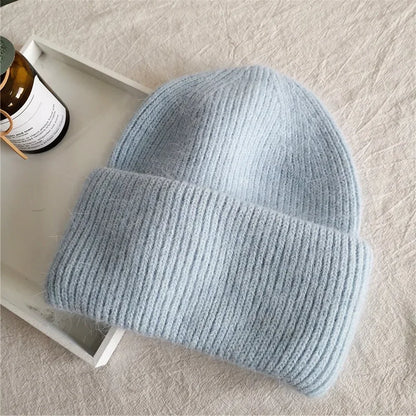 Bonnet tricoté chaud pour femme