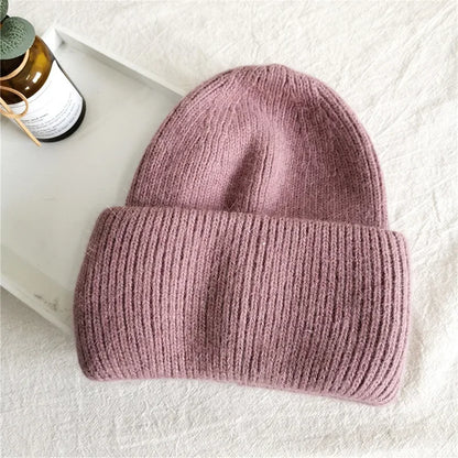 Bonnet tricoté chaud pour femme